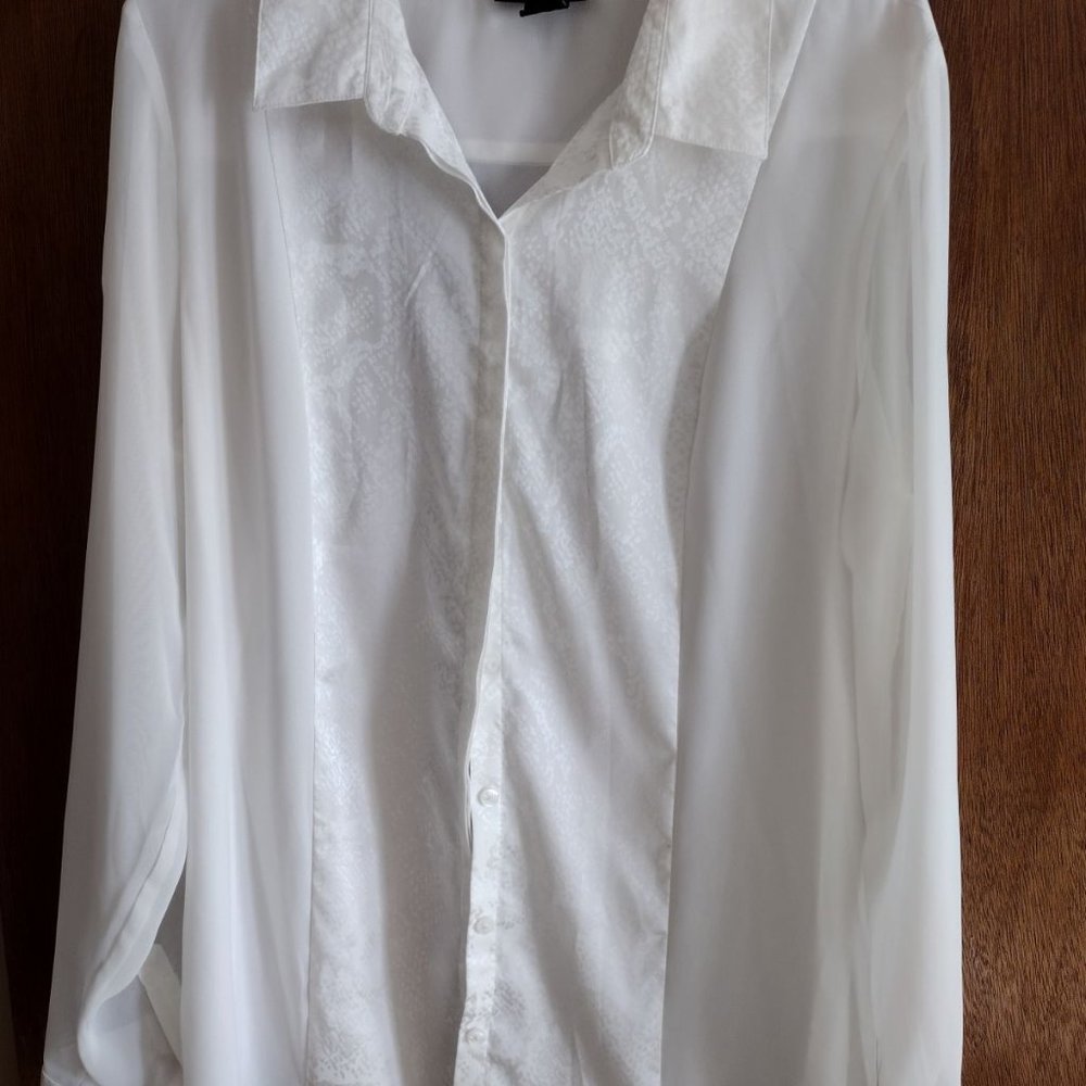 Metaphor brand sheer long-sleeved blouse